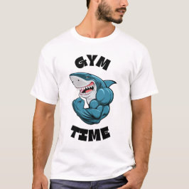 T-shirt Temps de gym Requin qui fléchit - Fitness drôle