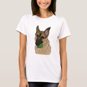 T-shirt Temps de jeu du Berger Allemand avec balle