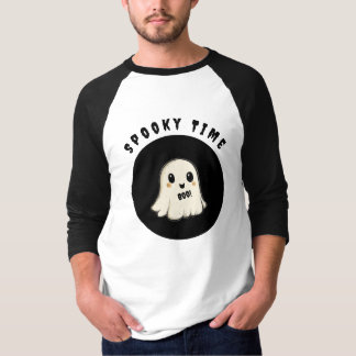 T-shirt Temps éffrayant avec Halloween Ghost