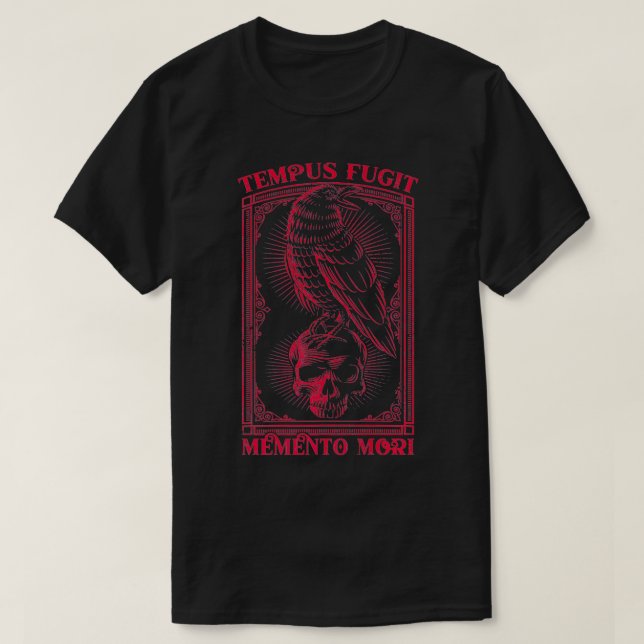 T-shirt Tempus Fugit Memento Mori Latin Phrase Premium (Design devant)