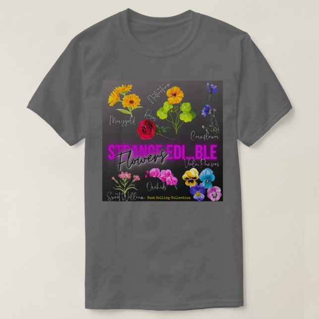 T-shirt Tendance actuelle Étrange collection de fleurs com (Design devant)