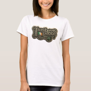 T-shirt tendance argenté avec la mention FIER D'ÊT