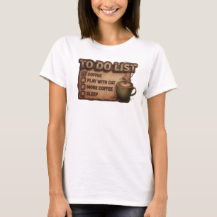 T-shirt tendance COFFEE JOUE AVEC CHAT Orange ludi