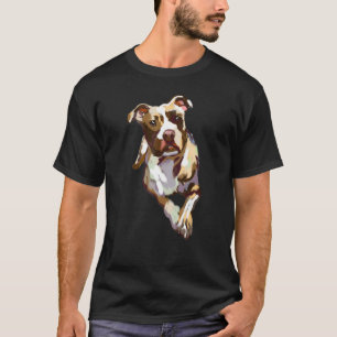 T-shirt Tendance Couleur Éclaboussure Chien Pitbull Pittie