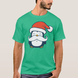 T-shirt Tendance de moustache de pingouin de Noël
