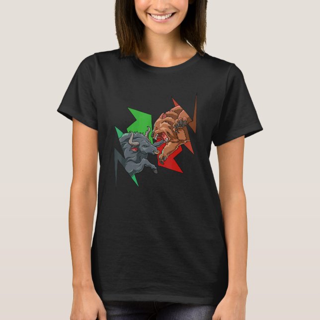 T-shirt Tendance du marché de l'ours de taureau Forex Cryp (Devant)