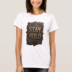 T-shirt tendance en or STAY WILD v2
