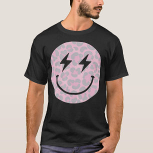 T-shirt Tendance Leopard Smiley Face Lightning Bolt
