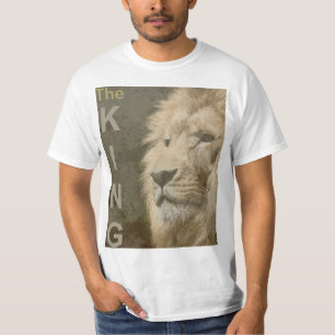 T-shirt Tendance Lion Face Blanc Modèle Mens Moderne