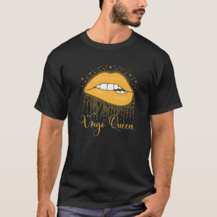 T-shirt Tendance Lip Biting Virgo Queen Lips Drips Graphic