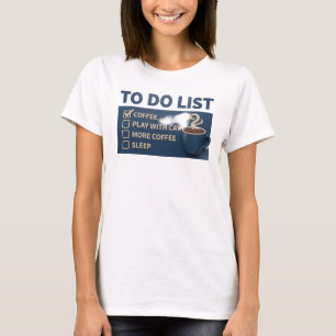 T-shirt tendance Navy CAFE JOUER AVEC LE CHAT