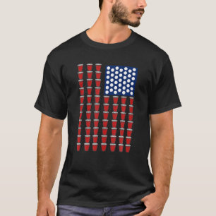 T-shirt Tendance Quart Juillet Coupe Rouge Solo Beer Pong 