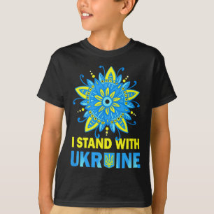 T-shirt Tenez-vous avec le drapeau de l'Ukraine Anti-Pouti