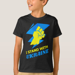 T-shirt Tenez-vous avec le drapeau ukrainien anti-Poutine