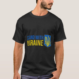 T-shirt Tenez-vous avec le drapeau ukrainien Armoiries Ukr
