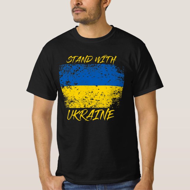 T-shirt Tenez-Vous Avec L'Ukraine En Danger (Devant)
