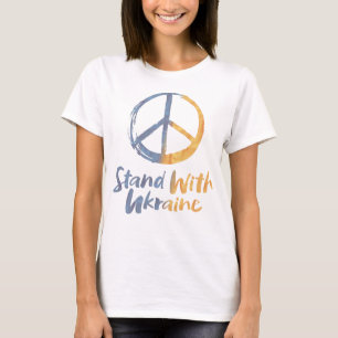 T-shirt Tenez-vous avec l'Ukraine - Symbole de la PAIX Sig