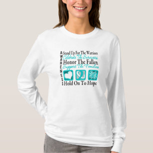 T-shirt Tenez-vous célèbrent le cancer du col de l'utérus