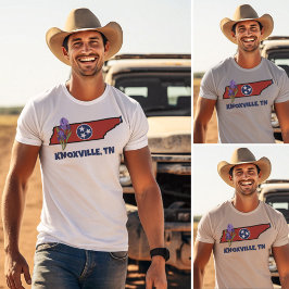 T-shirt Tennessee Drapeau et Fleur pourpre Iris Texte pers