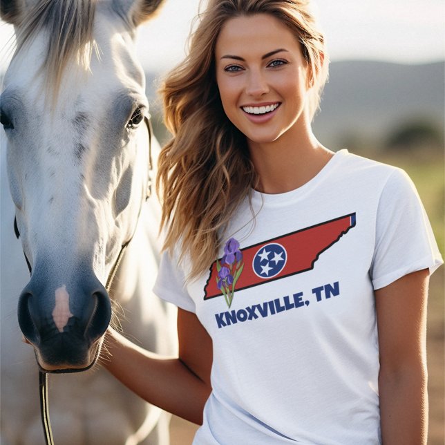 T-shirt Tennessee Drapeau et Fleur pourpre Iris Texte pers (Créateur téléchargé)