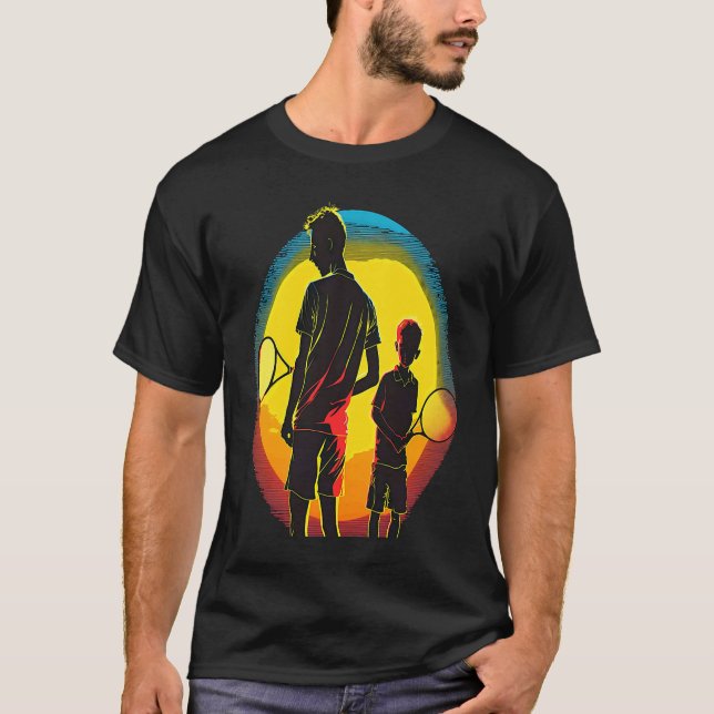 T-shirt Tennis Ball And Tennis Racket Apparel Pop Father A (Devant)