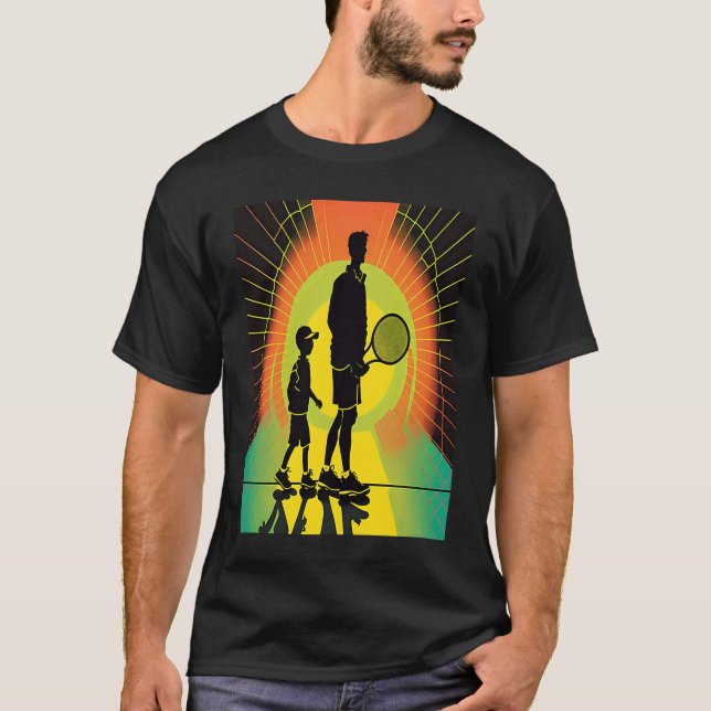 T-shirt Tennis Ball And Tennis Racket Apparel Pop Father A (Devant)
