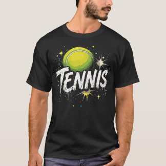 T-shirt tennis ball apparels Colorful Tennis Racket Sport 