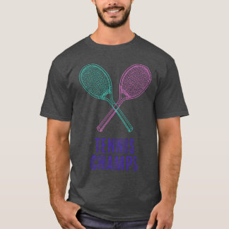 T-shirt Tennis Champs Pink Blue Sports Rackets gift friend