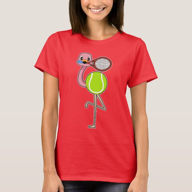 T-shirt Tennis de Flamant rose (Devant)