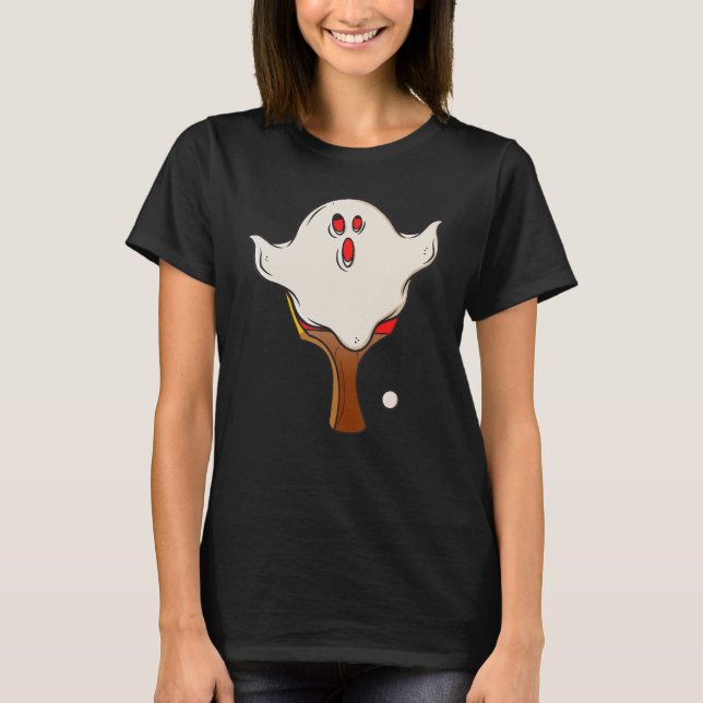 T-shirt Tennis de table Halloween Fantôme Disguise Ha (Devant)