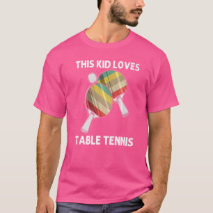T-shirt Tennis De Table Pour Enfants Filles Ping Pong Ball
