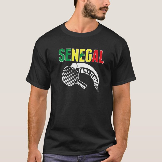 T-shirt Tennis de Table Sénégal  Soutenir le Ping Pong Sén (Devant)