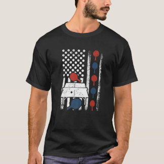 T-shirt Tennis De Table Sports Drapeau Américain Tennis 4E