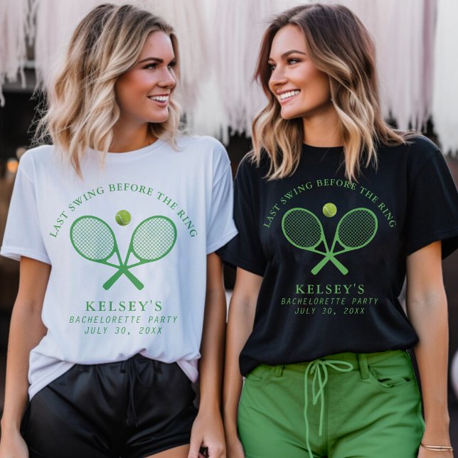 T-shirt Tennis Enterrement de Vie de Jeune Fille Dernier T (Tennis Bachelorette Last Swing Before the Ring T-Shirt
)