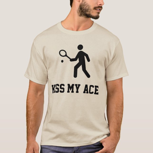 T-shirt Tennis Funny "Kiss My Ace" (Devant)