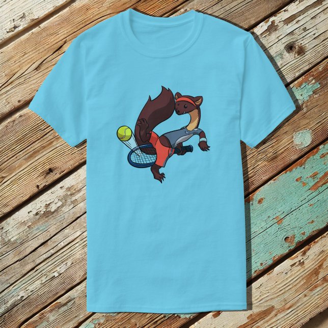 T-shirt Tennis Jouer Pine Marten Trick Shot Dessin (Créateur téléchargé)