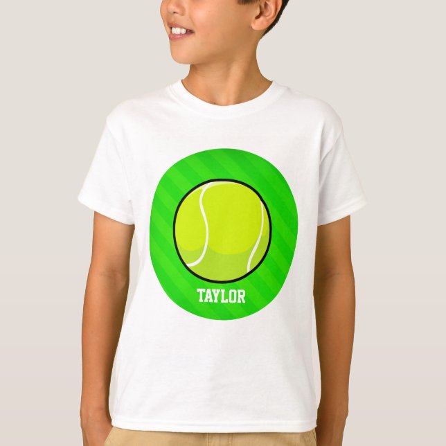 T-shirt Tennis ; Neon Green Stripes (Devant)
