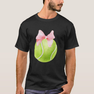 T-shirt Tennis Pink Bow Coquette Preppy Joueur esthétique 