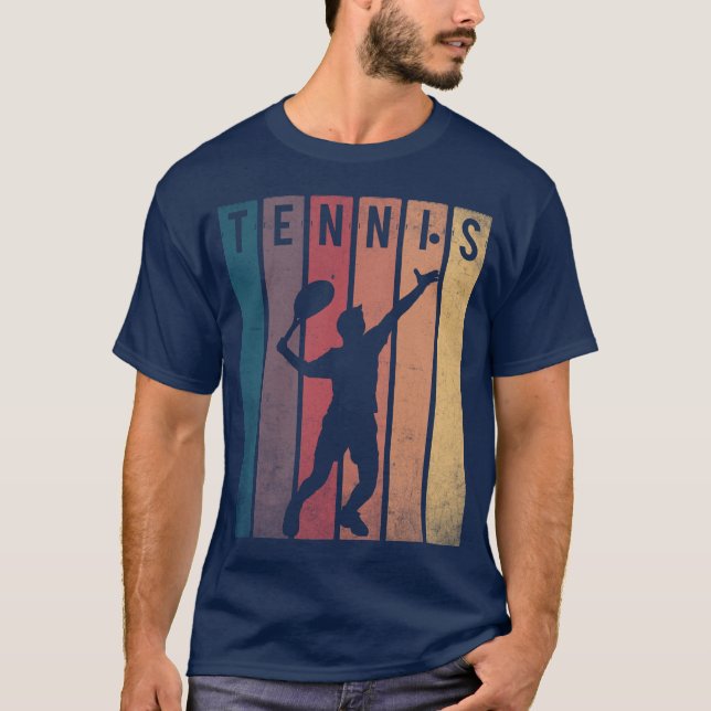 T-shirt Tennis Player Retro Sunset (Devant)
