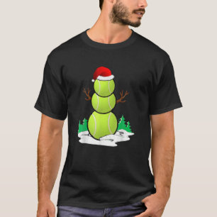 T-shirt Tennis Snowman Balls Cadeaux de Pyjama de Noël Hom