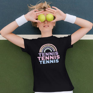 T-shirt Tennis "Tennis Tennis" Pastel Arc-en-Ciel Filles