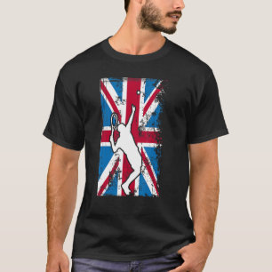 T-shirt Tennis Uk Drapeau Royaume-Uni Silhouette