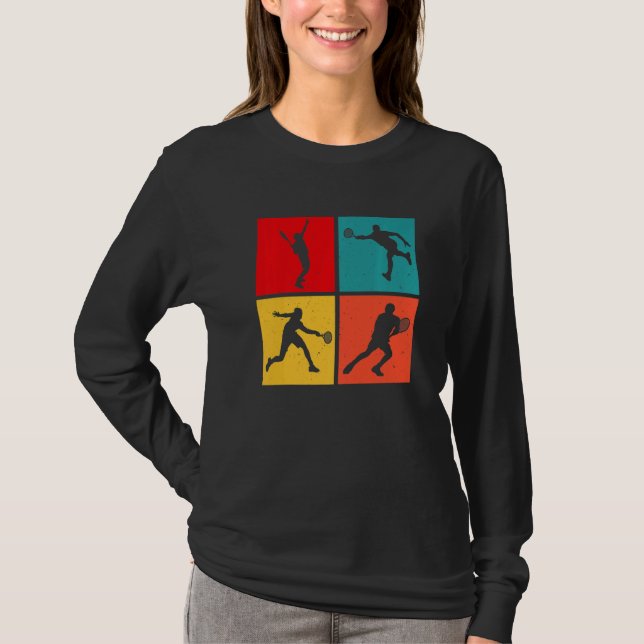 T-shirt Tennis Vintage Retro Premium (Devant)