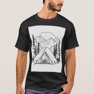 T-shirt Tente de camping art géométrique - Minimalisme de