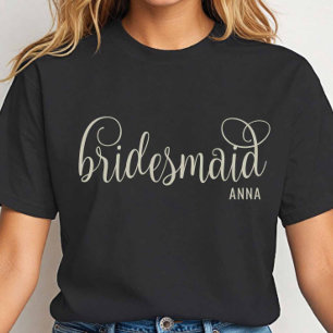 T-shirt Tenue de demoiselle d'honneur en script blanc cass