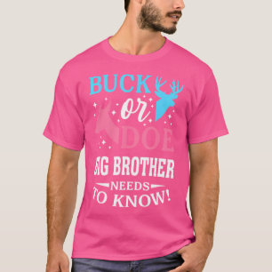 T-shirt Tenue de révélation du sexe du bébé frère Buck ou