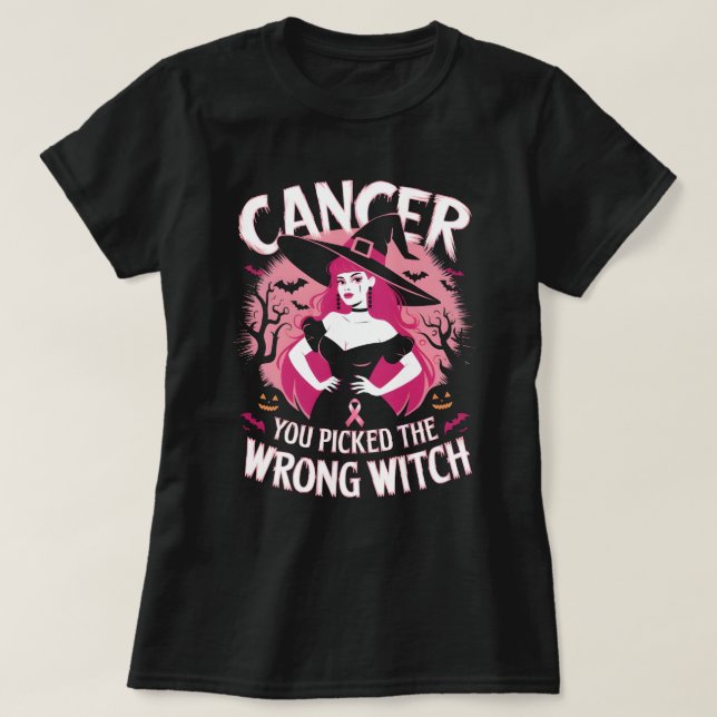 T-shirt tenue du mois de sensibilisation au cancer, sorciè (Design devant)