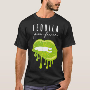 T-shirt Tequila Por Favoriser Lips Lime Adulte Boire Cinco