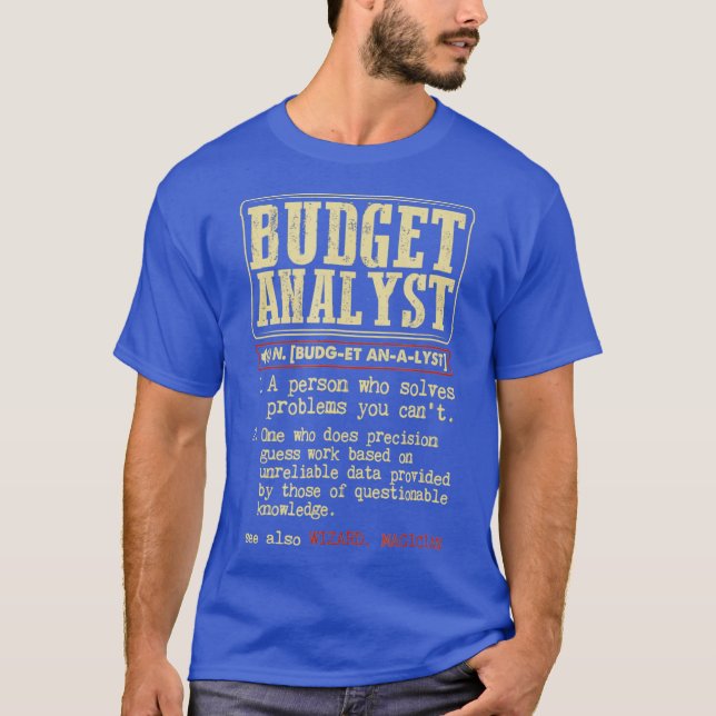 T-shirt Terme de définition du dictionnaire d'analyste bud (Devant)