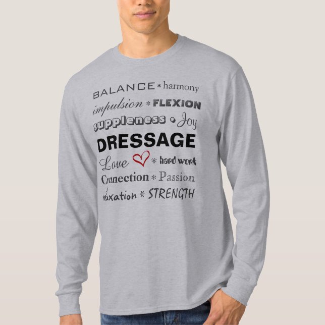T-shirt Termes descriptifs d'amour de dressage équestres (Devant)